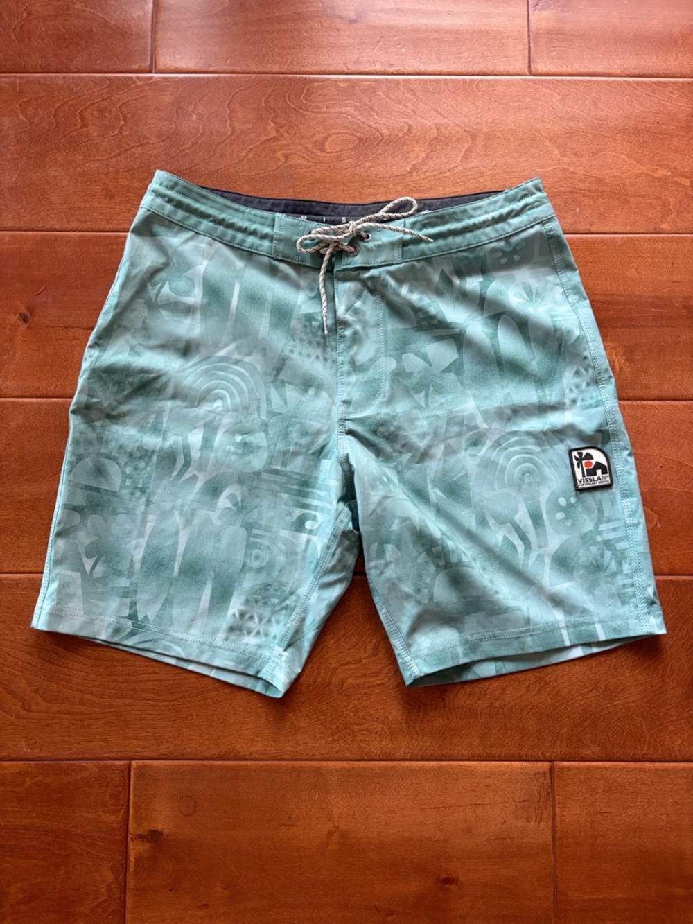 VISSLA x Ecology Center Seafoam Green Subtle Print Board Shorts
